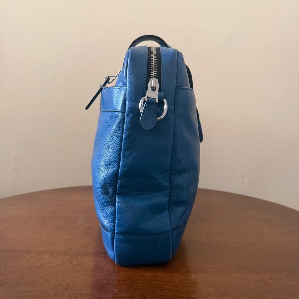 Coach Metropolitan Slim Briefcase Blue Leather Laptop Bag, Tote, Messenger bag - Picture 4 of 16
